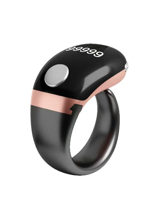 Motoq Smart Digital Tasbih Ring, Touch S7 Pro, Black, Spiritual Counter with App Connectivity, 2.5x3x3 cm (Rose Gold) - Image 1